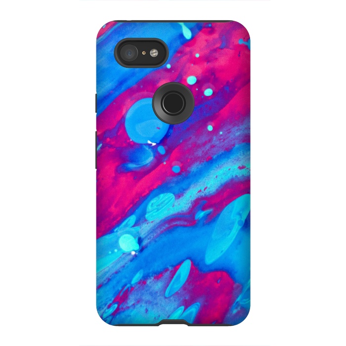 Pixel 3XL StrongFit Pink and blue abstract painting  by Winston