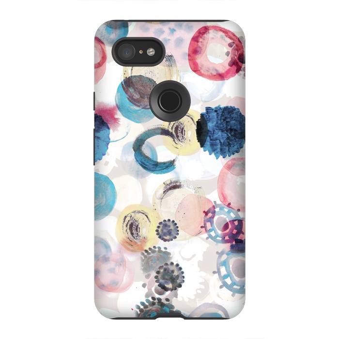 Pixel 3XL StrongFit Colorful painted spots by Oana 