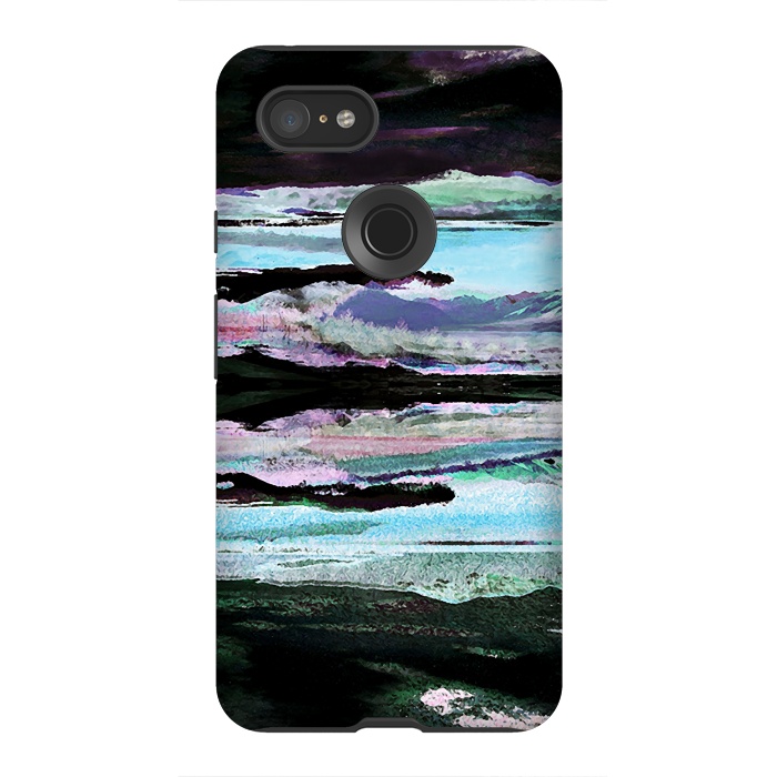Pixel 3XL StrongFit Mountain landscape textured modern painting by Oana 