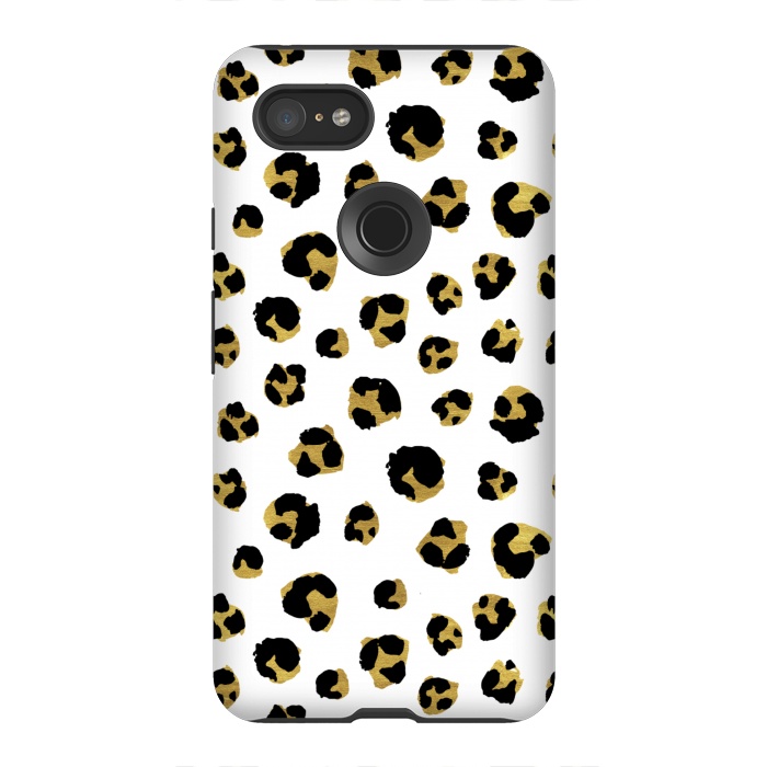 Pixel 3XL StrongFit Leopard. Black and gold by Julia Badeeva