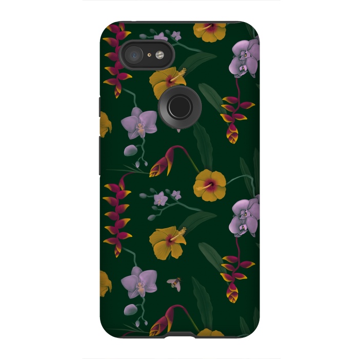 Pixel 3XL StrongFit Heliconia & Hibiscus by Tishya Oedit