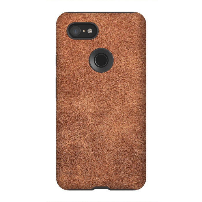 Pixel 3XL StrongFit Brown leather texture  by Winston