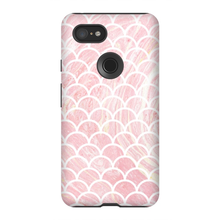 Pixel 3XL StrongFit Pink marble by Julia Badeeva