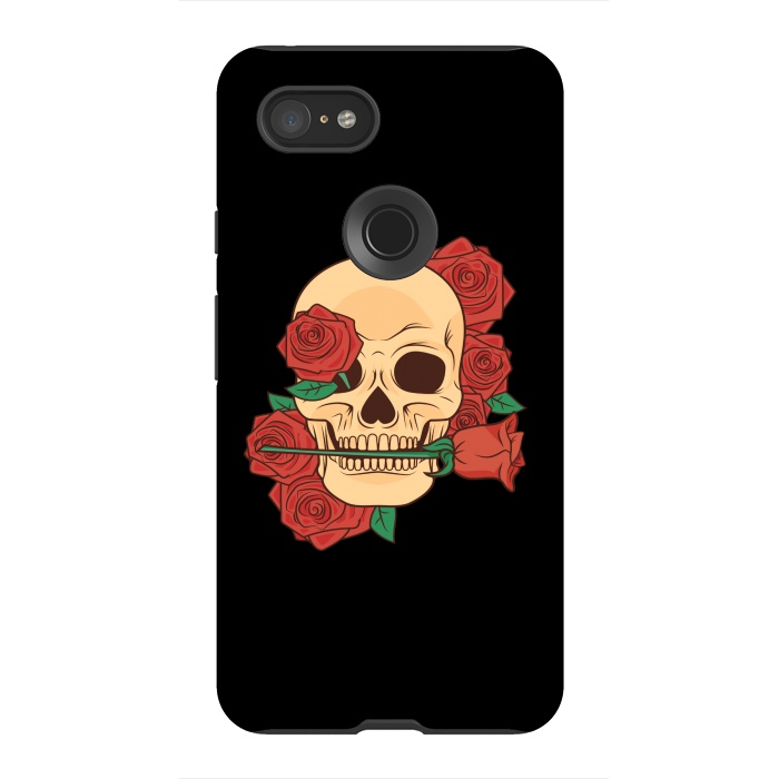 Pixel 3XL StrongFit RED ROSE SKULL BABY by MALLIKA
