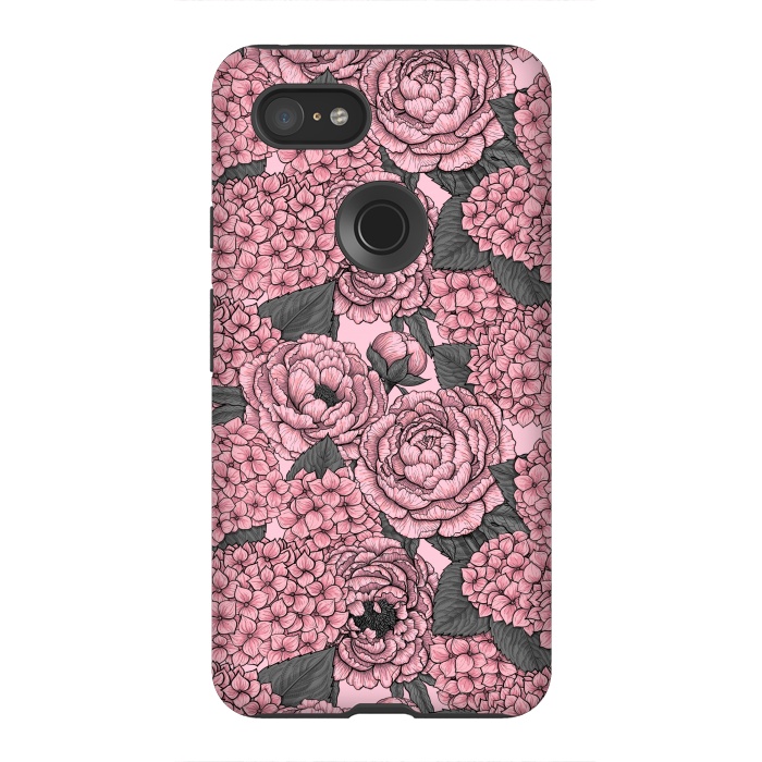 Pixel 3XL StrongFit Peony and hydrangea in pink by Katerina Kirilova