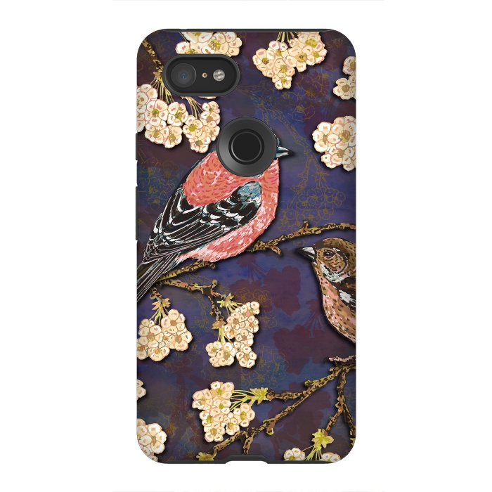 Pixel 3XL StrongFit Chaffinches in Cherry Blossom by Lotti Brown