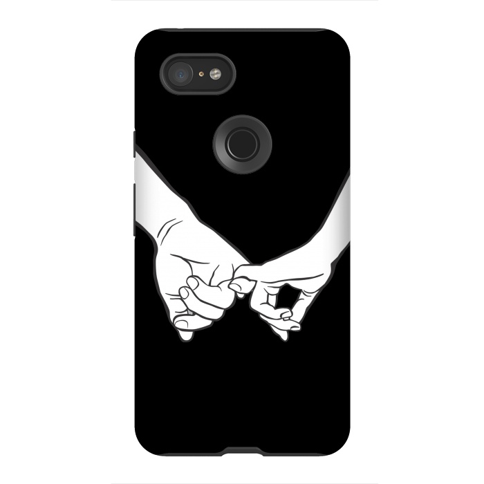 Pixel 3XL StrongFit Couple holding hands minimal line art valentine drawing by Oana 