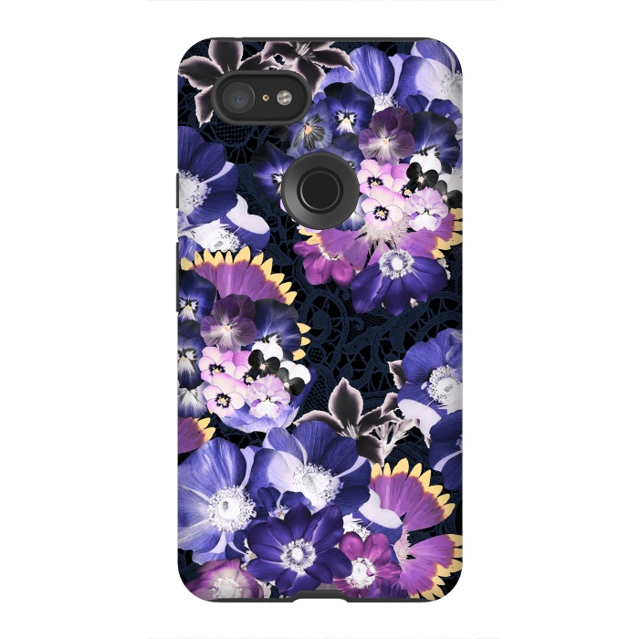 Pixel 3XL StrongFit Purple flowers collage by Oana 