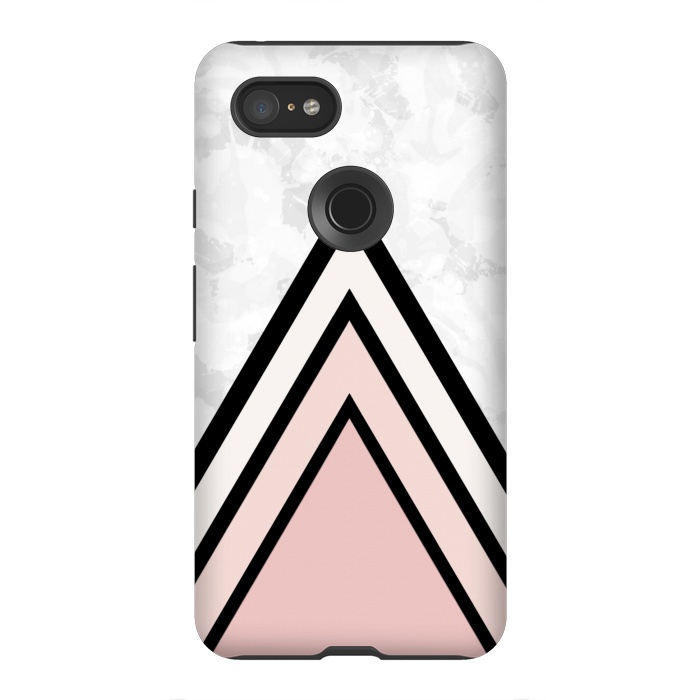 Pixel 3XL StrongFit Black pink triangles by Jms