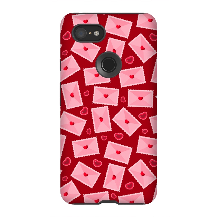 Pixel 3XL StrongFit PINK LOVE LETTERS  by MALLIKA