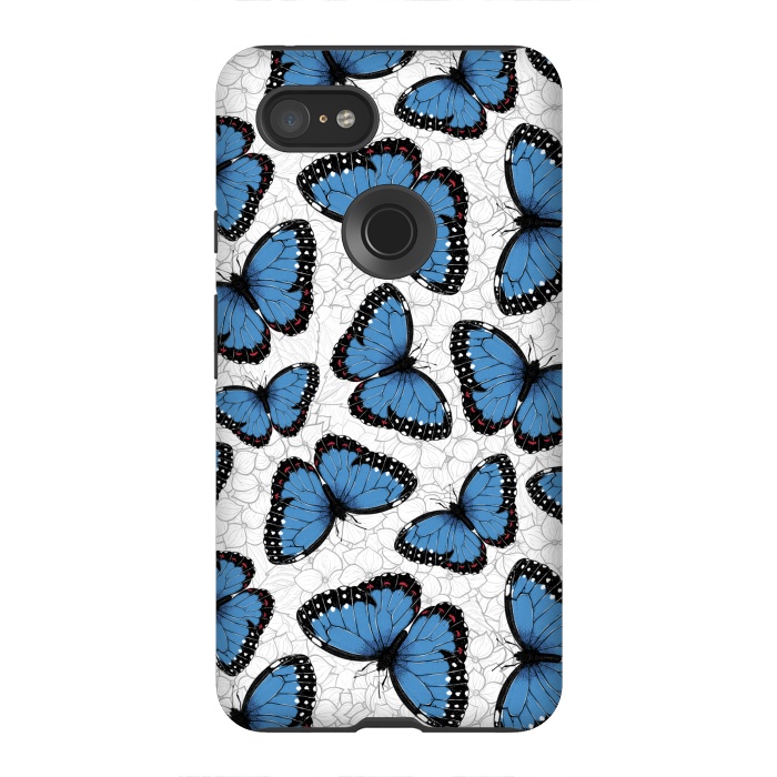 Pixel 3XL StrongFit Blue morpho butterflies by Katerina Kirilova
