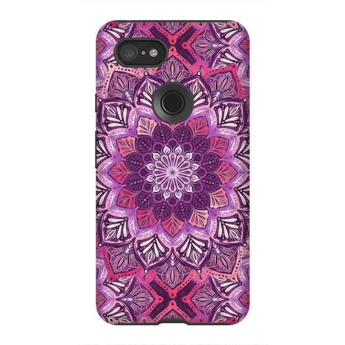 Pixel 3XL StrongFit Perfect Pearly Plum Mandala by Micklyn Le Feuvre