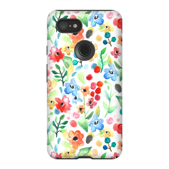 Pixel 3XL StrongFit Flourish - Watercolour Floral by Tangerine-Tane