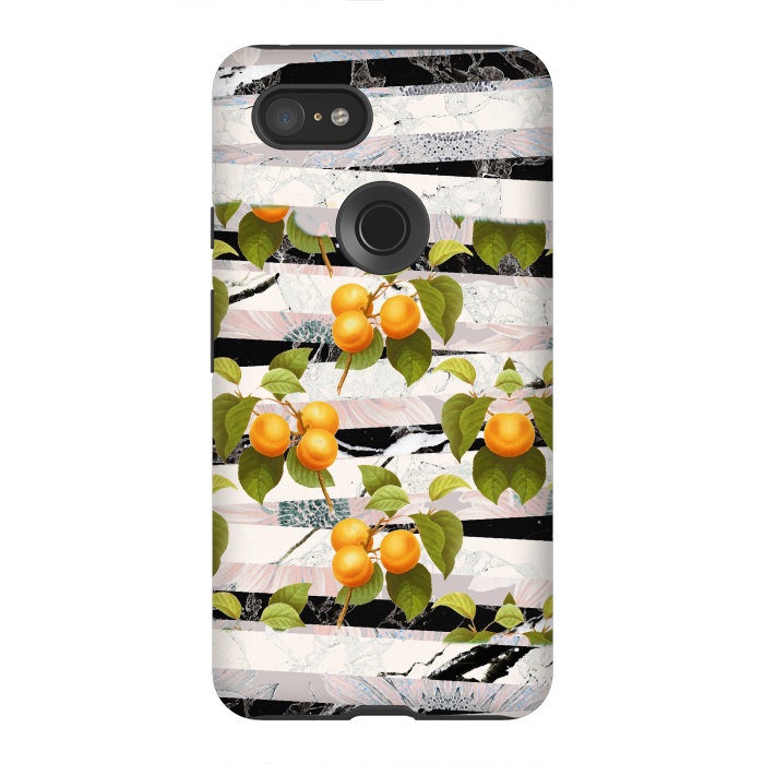 Pixel 3XL StrongFit Colorful peaches and marble stripes by Oana 