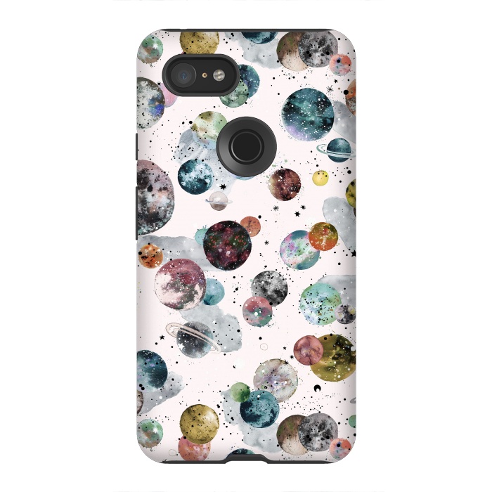 Pixel 3XL StrongFit Cosmic Planets and Constellations Multicolored by Ninola Design