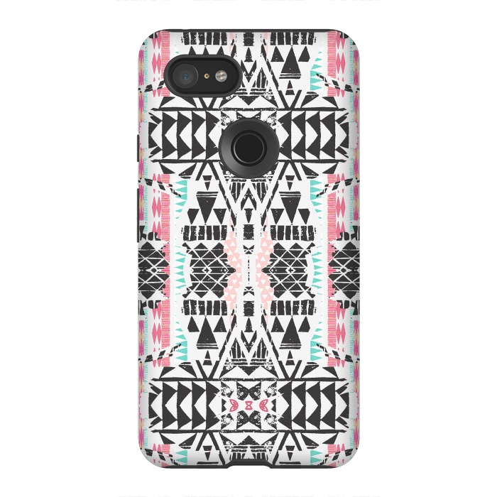 Pixel 3XL StrongFit Playful tribal ethnic triangles by Oana 