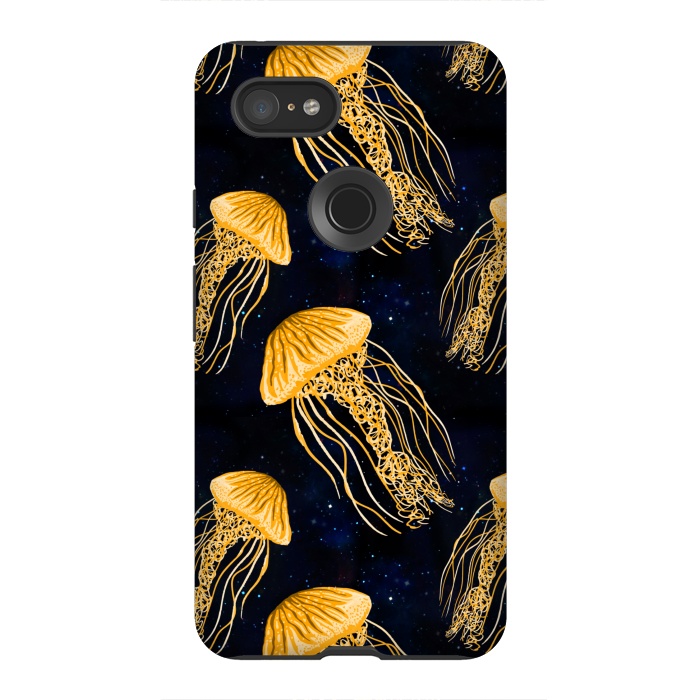 Pixel 3XL StrongFit Galaxy Jellyfish Pattern by Julie Erin Designs