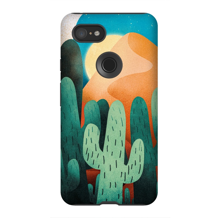 Pixel 3XL StrongFit Sand cactus mountains by Steve Wade (Swade)