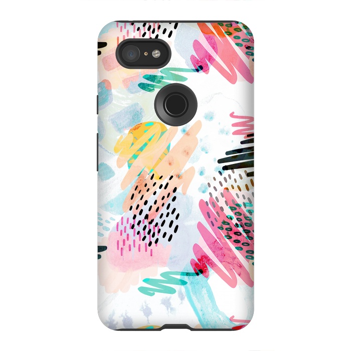 Pixel 3XL StrongFit Fun colorful summer doodles by Oana 