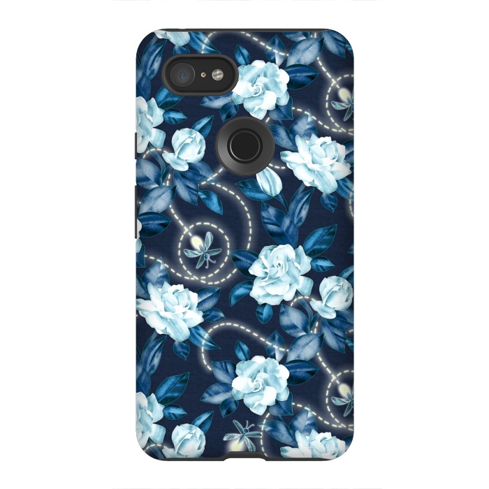 Pixel 3XL StrongFit Midnight Sparkles - fireflies and flowers by Micklyn Le Feuvre