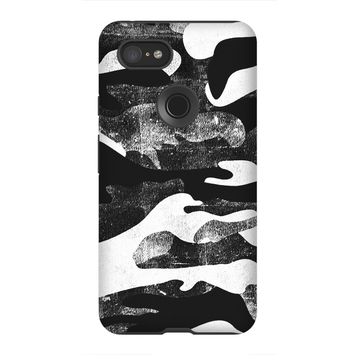 Pixel 3XL StrongFit Textured grunge monochrome camouflage by Oana 