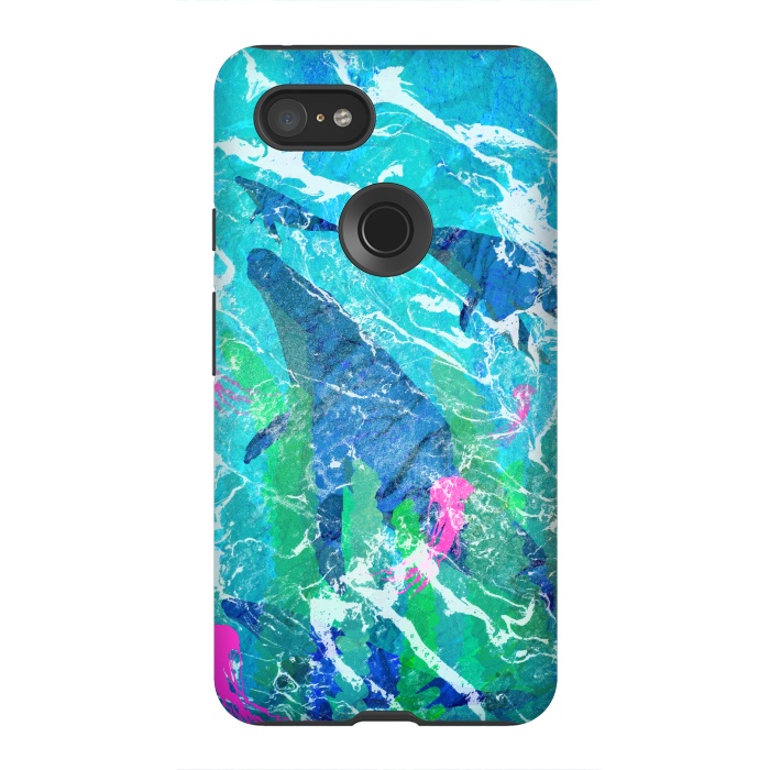 Pixel 3XL StrongFit The ocean whales by Steve Wade (Swade)