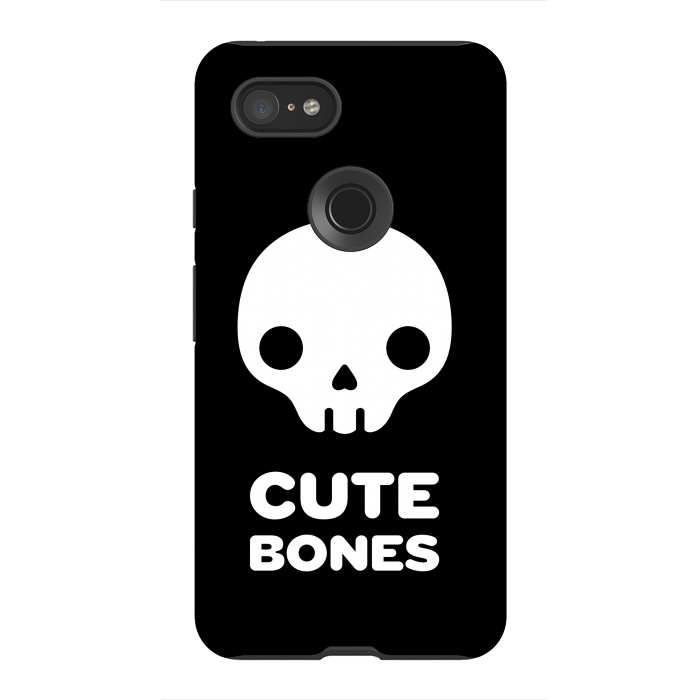 Pixel 3XL StrongFit Cute skull by Laura Nagel