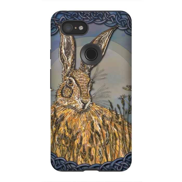 Pixel 3XL StrongFit Celtic Hare by Lotti Brown