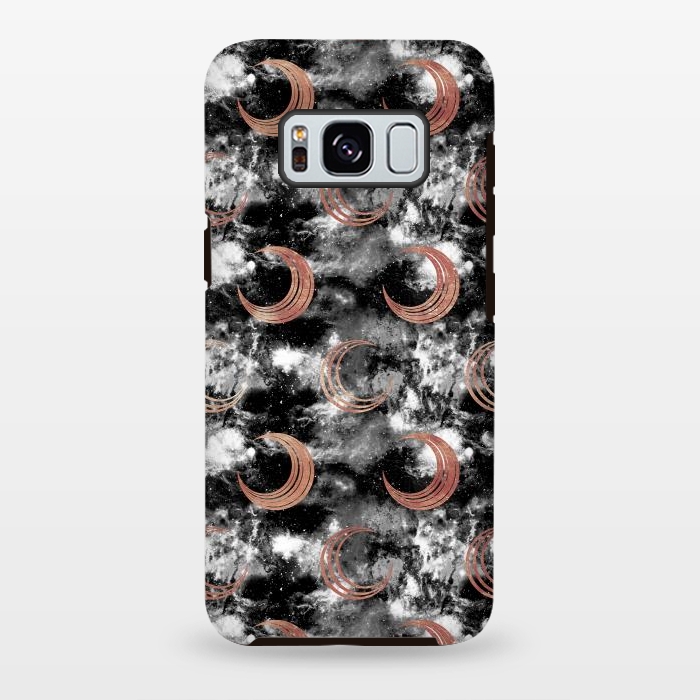 Galaxy S8 plus StrongFit Copper moon on cloudy night sky by Oana 