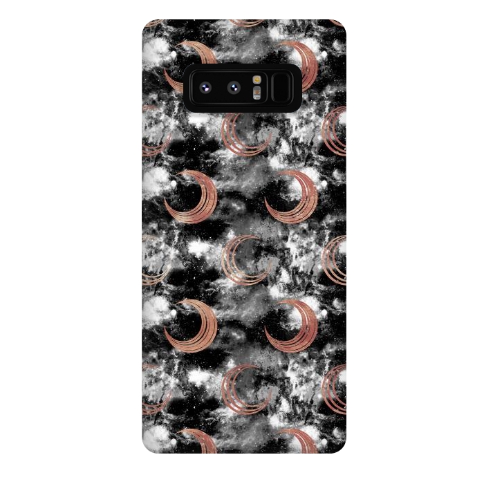 Galaxy Note 8 StrongFit Copper moon on cloudy night sky by Oana 
