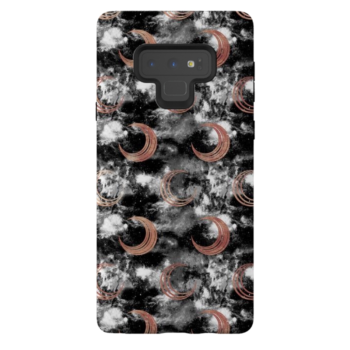 Galaxy Note 9 StrongFit Copper moon on cloudy night sky by Oana 