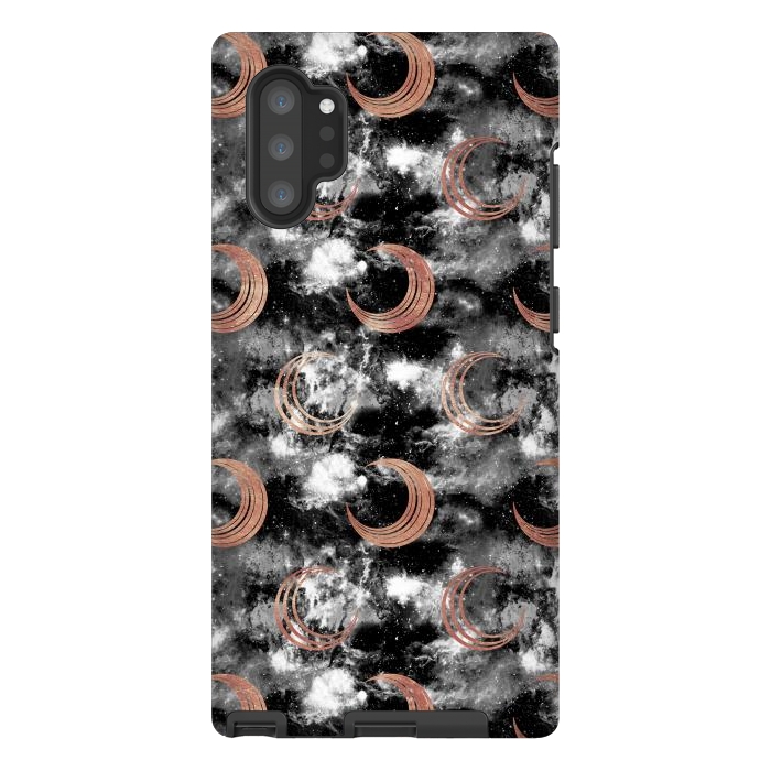 Galaxy Note 10 plus StrongFit Copper moon on cloudy night sky by Oana 