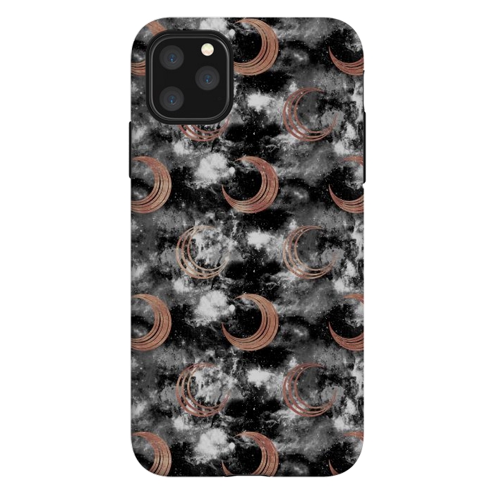 iPhone 11 Pro Max StrongFit Copper moon on cloudy night sky by Oana 