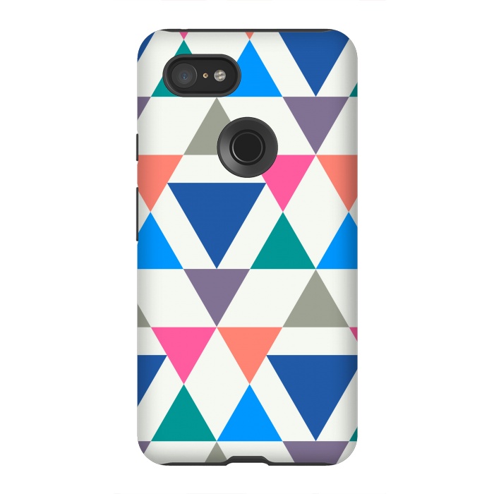 Pixel 3XL StrongFit Multicolor Repeat Triangles by TMSarts