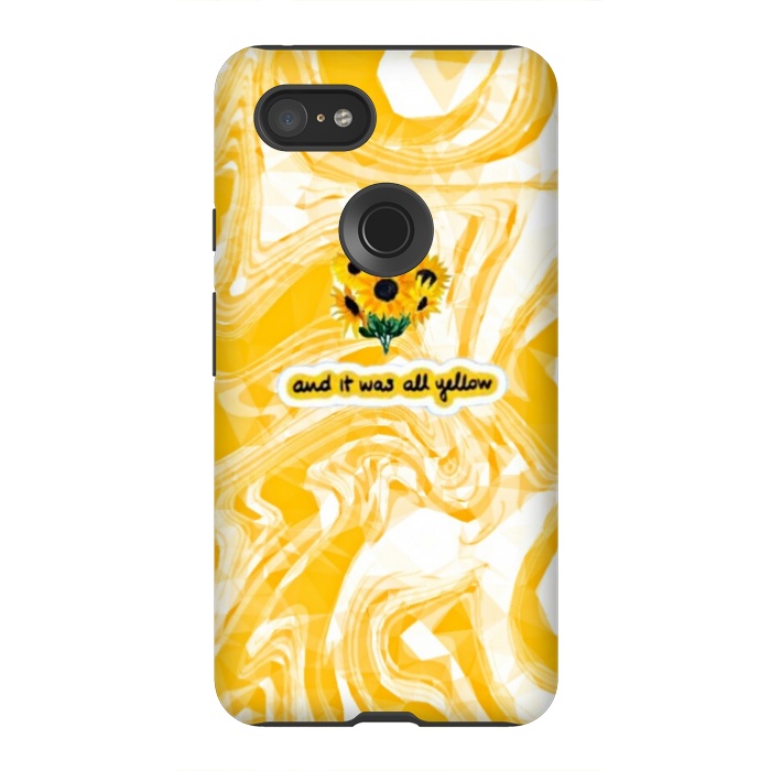 Pixel 3XL StrongFit Yellow marble by CAS