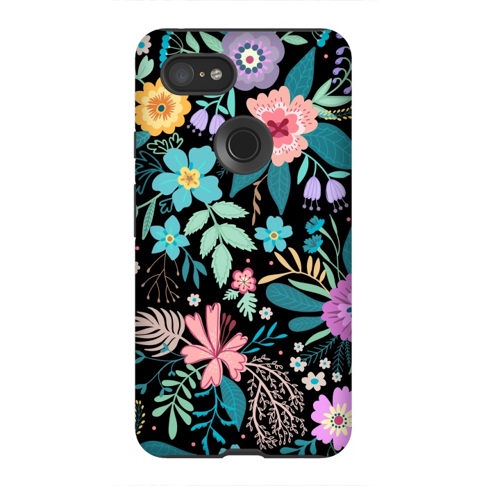 Pixel 3XL StrongFit Amazing Floral Pattern With Bright Colorful Flowers by ArtsCase