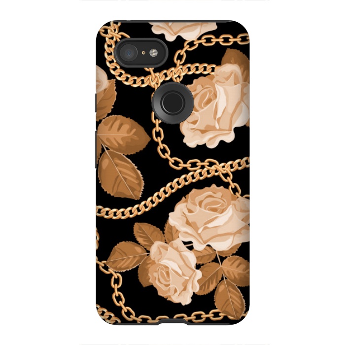 Pixel 3XL StrongFit copper floral chains by MALLIKA