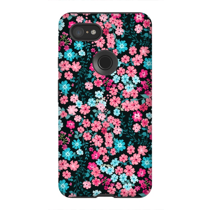 Pixel 3XL StrongFit Gorgeous Bright Pattern in Small Garden Flowers by ArtsCase