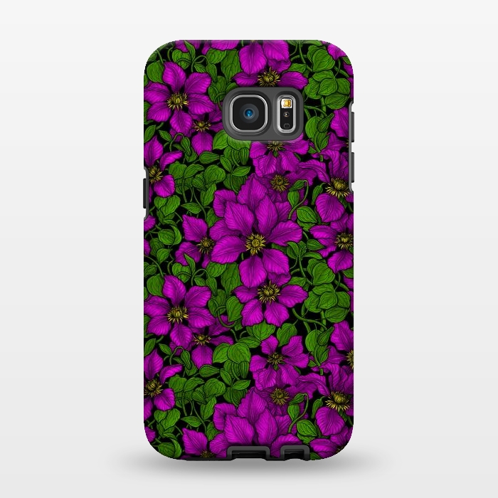 Galaxy S7 EDGE StrongFit Pink Clematis vine by Katerina Kirilova
