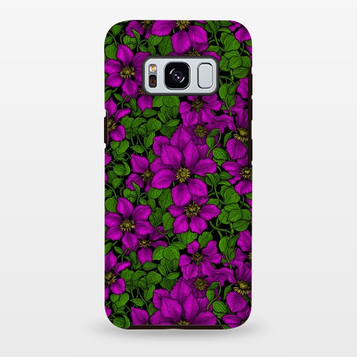Galaxy S8 plus StrongFit Pink Clematis vine by Katerina Kirilova