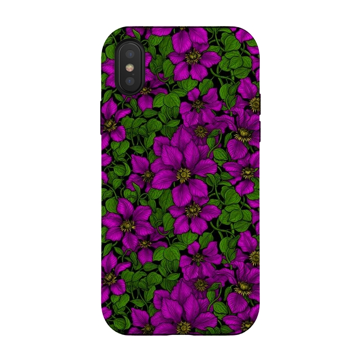 iPhone Xs / X StrongFit Pink Clematis vine by Katerina Kirilova