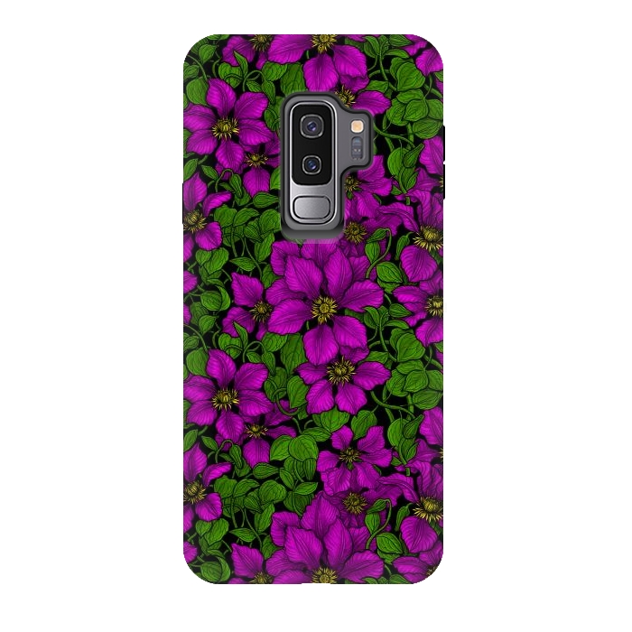 Galaxy S9 plus StrongFit Pink Clematis vine by Katerina Kirilova