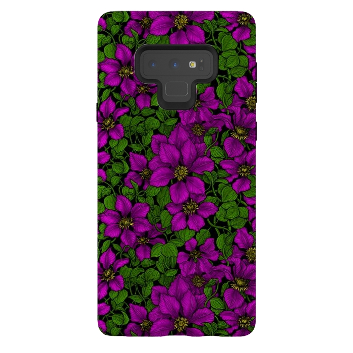 Galaxy Note 9 StrongFit Pink Clematis vine by Katerina Kirilova