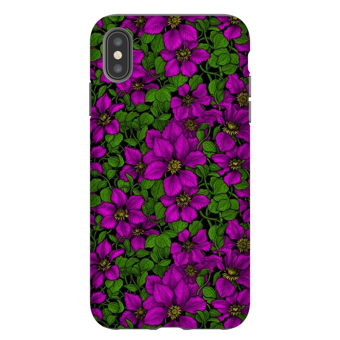 iPhone Xs Max StrongFit Pink Clematis vine by Katerina Kirilova