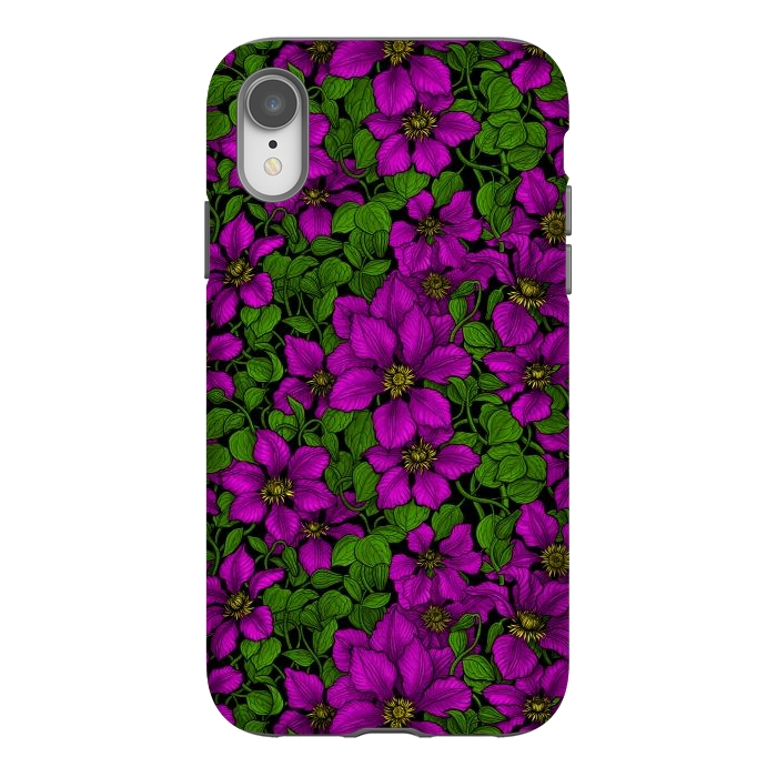 iPhone Xr StrongFit Pink Clematis vine by Katerina Kirilova