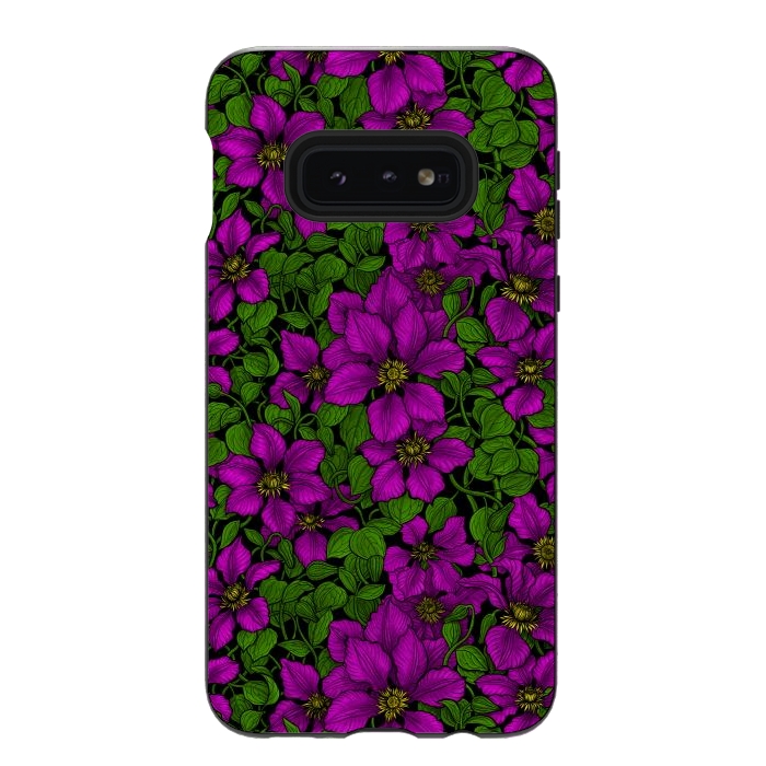 Galaxy S10e StrongFit Pink Clematis vine by Katerina Kirilova