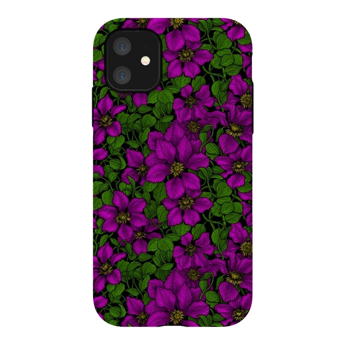 iPhone 11 StrongFit Pink Clematis vine by Katerina Kirilova