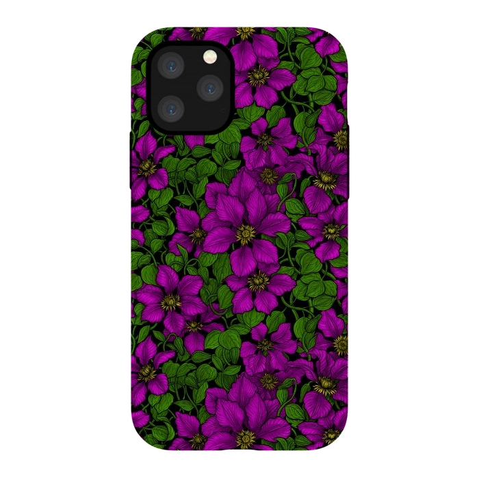 iPhone 11 Pro StrongFit Pink Clematis vine by Katerina Kirilova