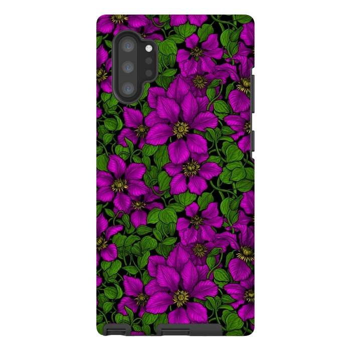 Galaxy Note 10 plus StrongFit Pink Clematis vine by Katerina Kirilova