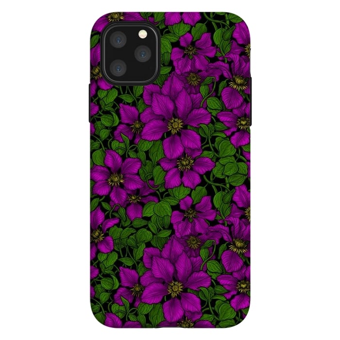 iPhone 11 Pro Max StrongFit Pink Clematis vine by Katerina Kirilova
